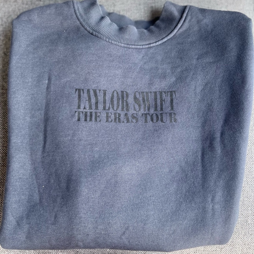 Taylor Swift The Eras Tour Blue Crewneck Sweatshirt Merch New